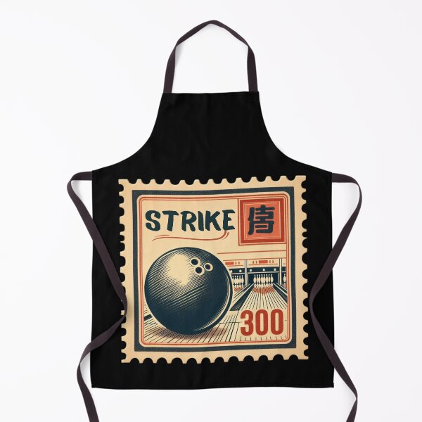 Item preview, Strike Bowling Retro Postage Stamp Japanese Vintage Sports Aesthetic Design designed and sold by No1RetroStamps.