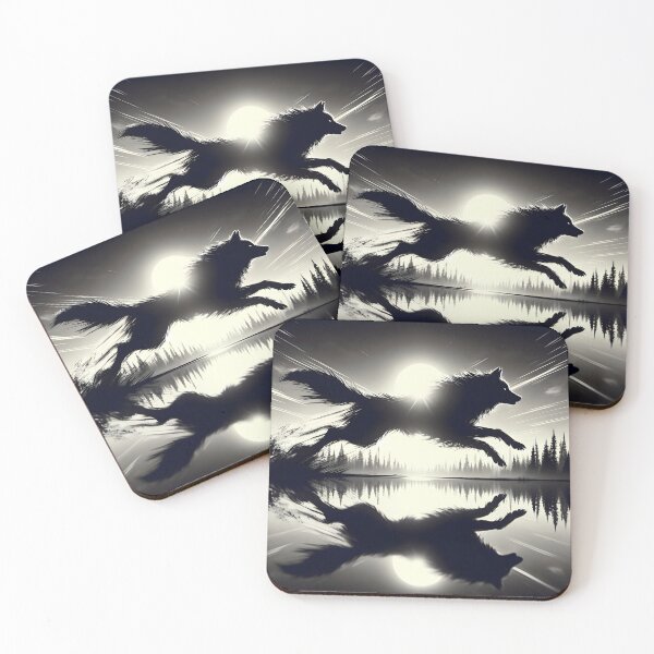 Item preview, Wolf Reflection and Sunset, Ai Generated Art  designed and sold by ACC .