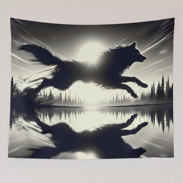 Item preview, Wolf Reflection and Sunset, Ai Generated Art  designed and sold by ACC .