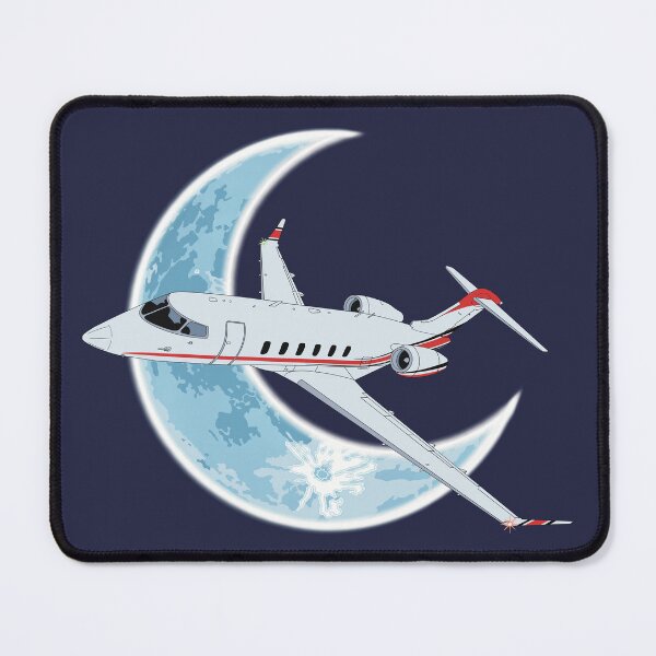 Item preview, Bombardier Challenger 350 Jet Crescent Moon Night Flight Design designed and sold by skye-studio.