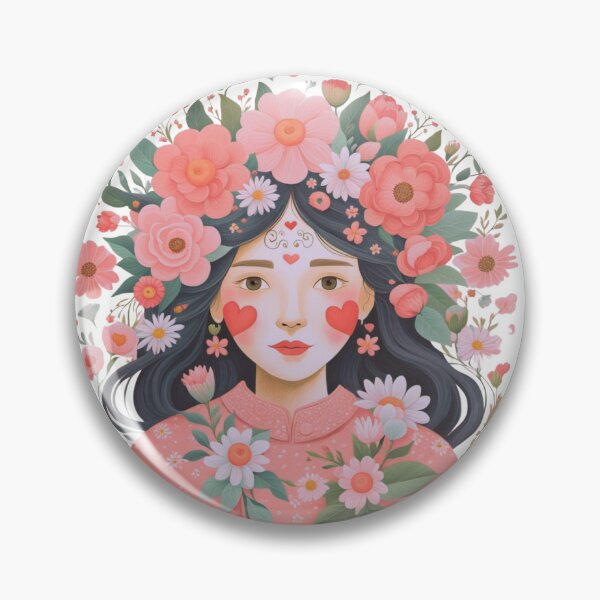 Item preview, Girl with flowers designed and sold by Coolparrotgirl.