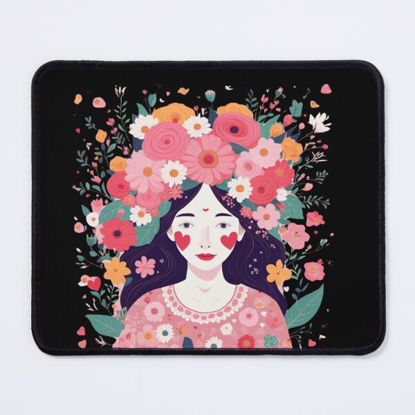 Item preview, Girl with flowers designed and sold by Coolparrotgirl.