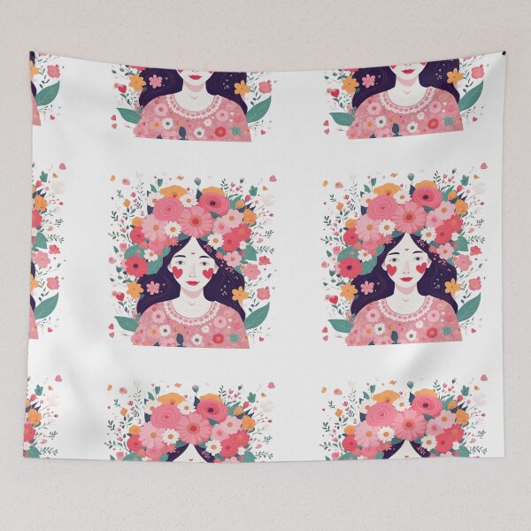 Item preview, Girl with flowers designed and sold by Coolparrotgirl.