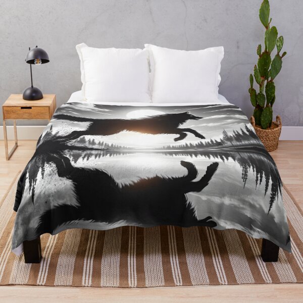 Item preview, Wolf Reflection and Sunset, Ai Generated Art designed and sold by ACC .