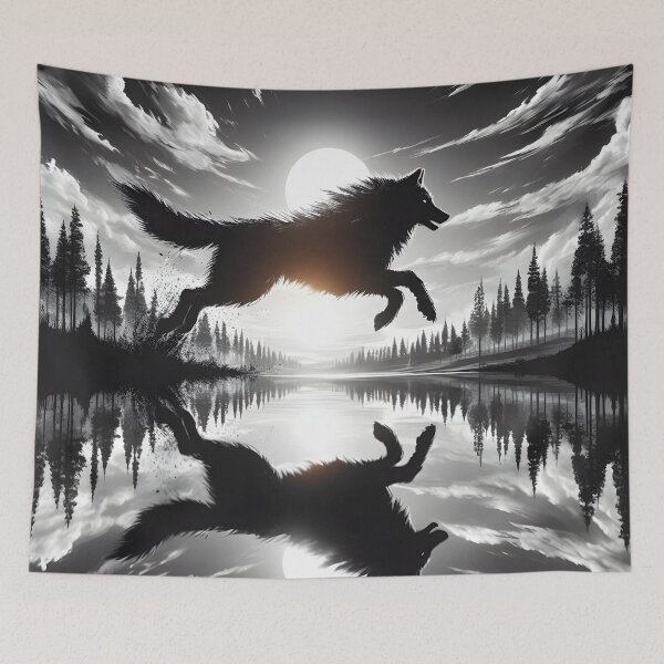 Item preview, Wolf Reflection and Sunset, Ai Generated Art  designed and sold by ACC .