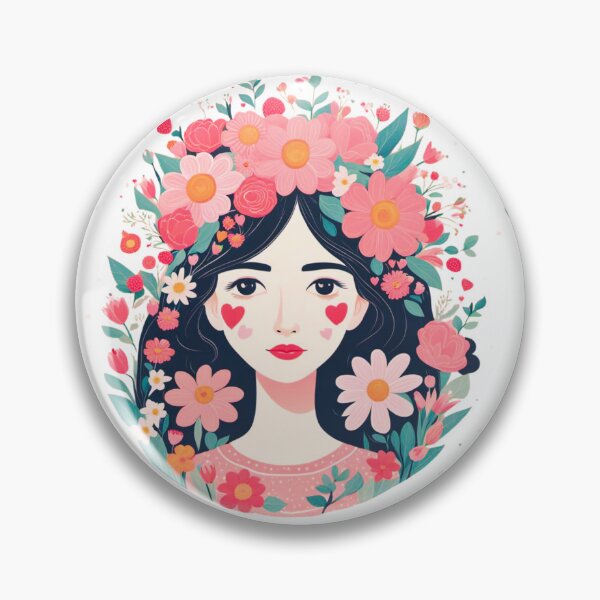 Item preview, Girl with flowers designed and sold by Coolparrotgirl.