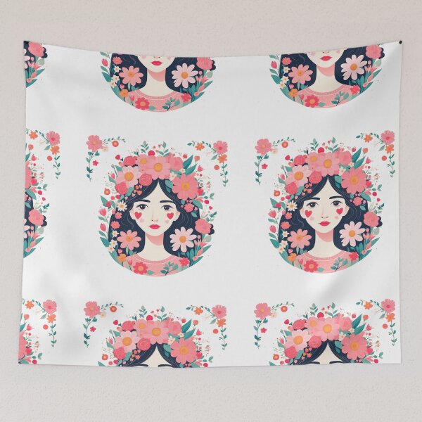Item preview, Girl with flowers designed and sold by Coolparrotgirl.