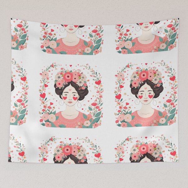 Item preview, Girl with flowers designed and sold by Coolparrotgirl.