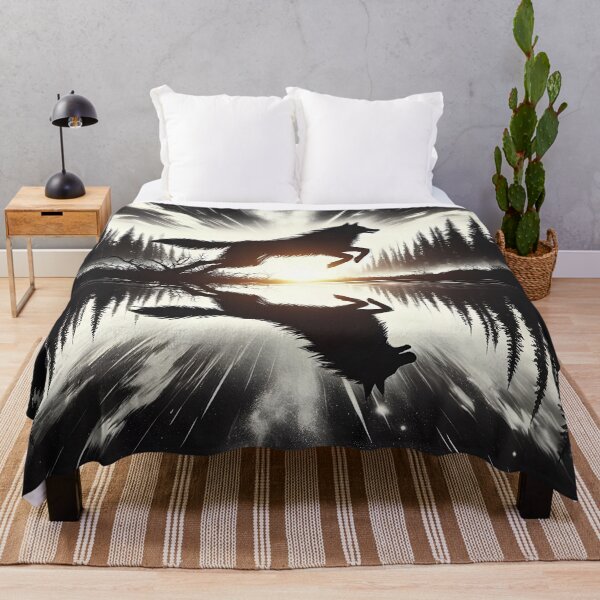 Item preview, Running Wolf Reflection, Ai Generated Art designed and sold by ACC .