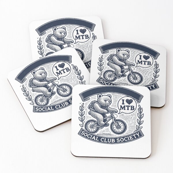 Item preview, Bicycle Retro Bear I Love Mtb Club designed and sold by LuminOrb.