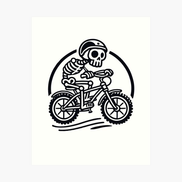 Item preview, Skeleton Cyclist Retro Bicycle Adventure designed and sold by LuminOrb.
