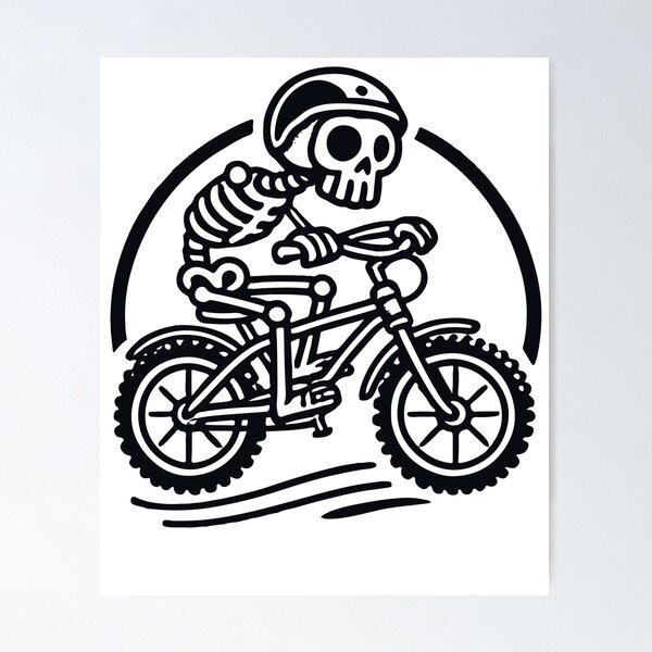 Item preview, Skeleton Cyclist Retro Bicycle Adventure designed and sold by LuminOrb.
