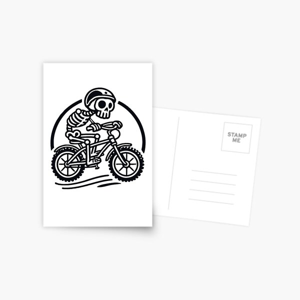 Item preview, Skeleton Cyclist Retro Bicycle Adventure designed and sold by LuminOrb.