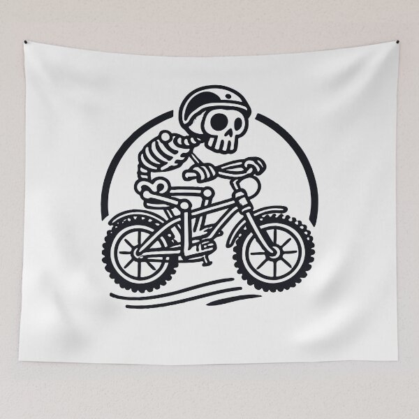 Item preview, Skeleton Cyclist Retro Bicycle Adventure designed and sold by LuminOrb.
