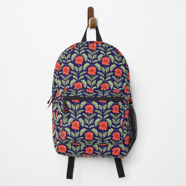 Item preview, Red Poppy on Navy designed and sold by Rachel Fritz Watson.