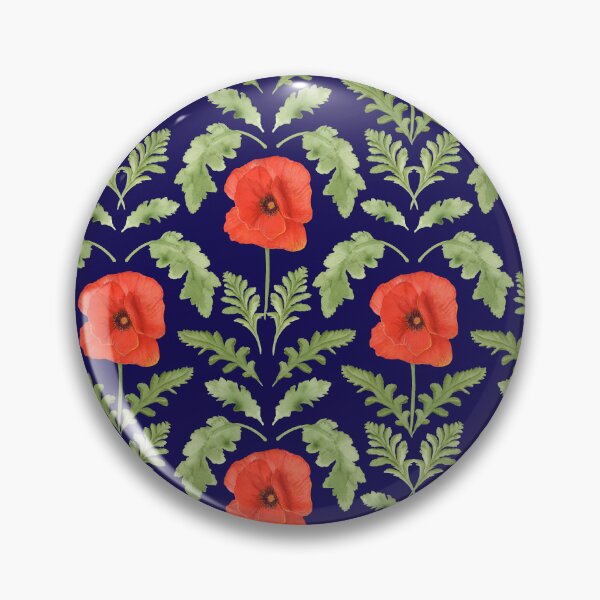Aperçu de l'œuvre Coquelicot rouge sur bleu marine créée et vendue par Rachel Fritz Watson.