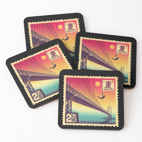 Item preview, Rebound Bungee Jumping Retro Postage Stamp Japanese Vintage Adventure Aesthetic Design designed and sold by No1RetroStamps.