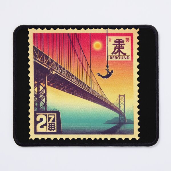 Item preview, Rebound Bungee Jumping Retro Postage Stamp Japanese Vintage Adventure Aesthetic Design designed and sold by No1RetroStamps.
