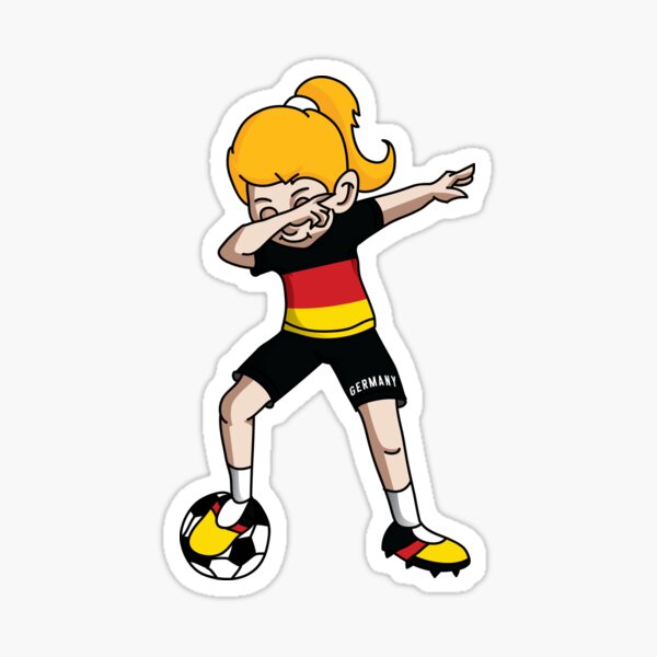 Dabbing Soccer Ball Cartoon Germany German Flag Football - German Soccer -  Sticker
