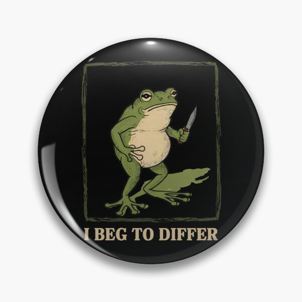 Item preview, I Beg to Differ – Funny Vintage Frog with Knife designed and sold by FocusedPatterns.
