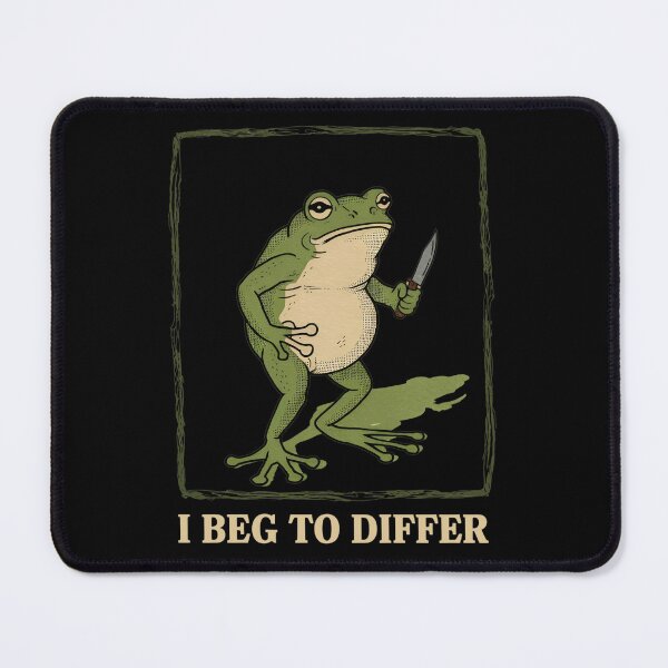 Item preview, I Beg to Differ – Funny Vintage Frog with Knife designed and sold by FocusedPatterns.