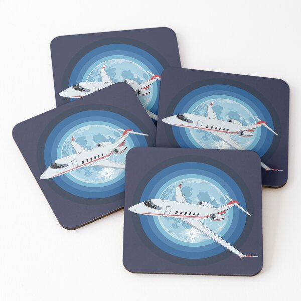 Item preview, Bombardier Challenger 350 Jet Night Flight Aviation Design   designed and sold by skye-studio.