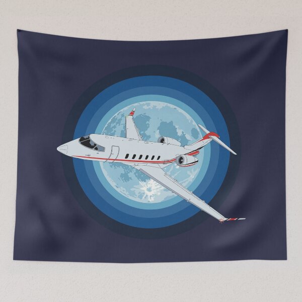 Item preview, Bombardier Challenger 350 Jet Night Flight Aviation Design   designed and sold by skye-studio.