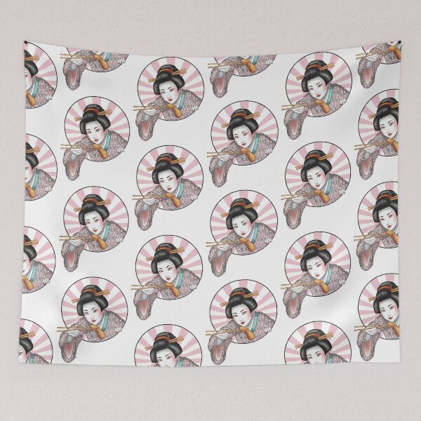 Item preview, Geisha Girl Fried Chicken - Japanese Karaage NO TEXT, 芸者の女の子,フライドチキン,  designed and sold by matteflor.