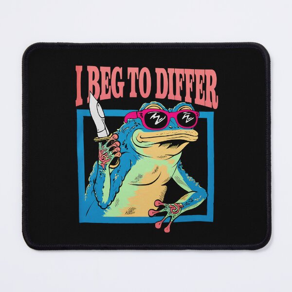 Item preview, I Beg to Differ Frog with Knife Graphic Design designed and sold by FocusedPatterns.