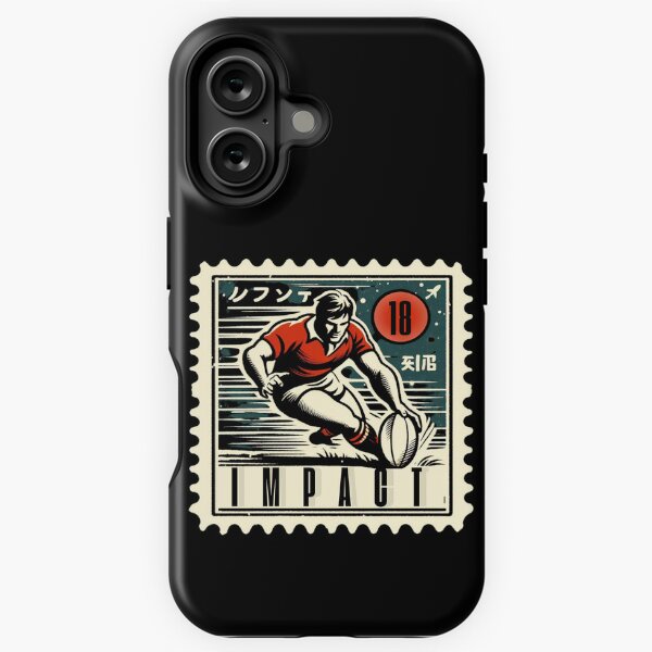 Item preview, Impact Rugby Player Retro Postage Stamp Japanese Vintage Sports Aesthetic Design designed and sold by No1RetroStamps.