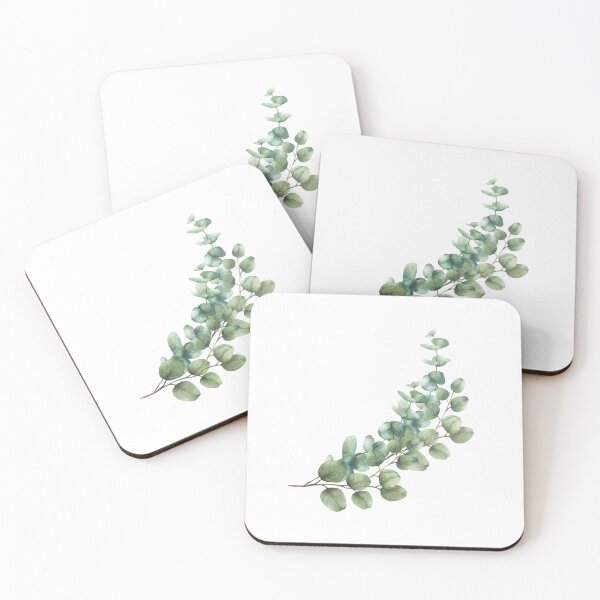 Item preview, Watercolor Eucalyptus plant branch with round leaves hand drawn floral illustration designed and sold by BartolArt.