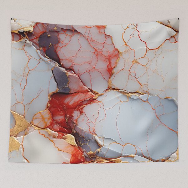 Item preview, Red abstract marble design #6 designed and sold by Jirka Svetlik, Studio Illuvision.