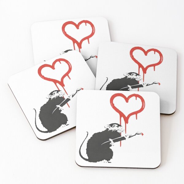 Item preview, Banksy Rat with Heart - Expressive Graffiti Tee designed and sold by GL!TCH LAB.