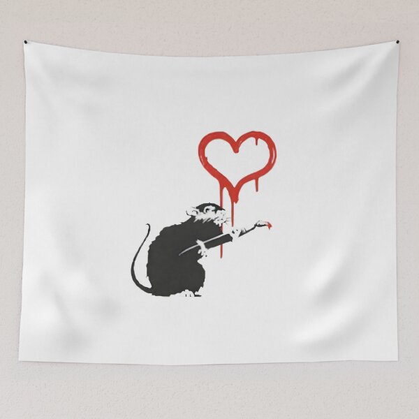 Artikelvorschau, Banksy Ratte mit Herz - Ausdrucksstarkes Graffiti Tee entworfen und verkauft von GL!TCH LAB.
