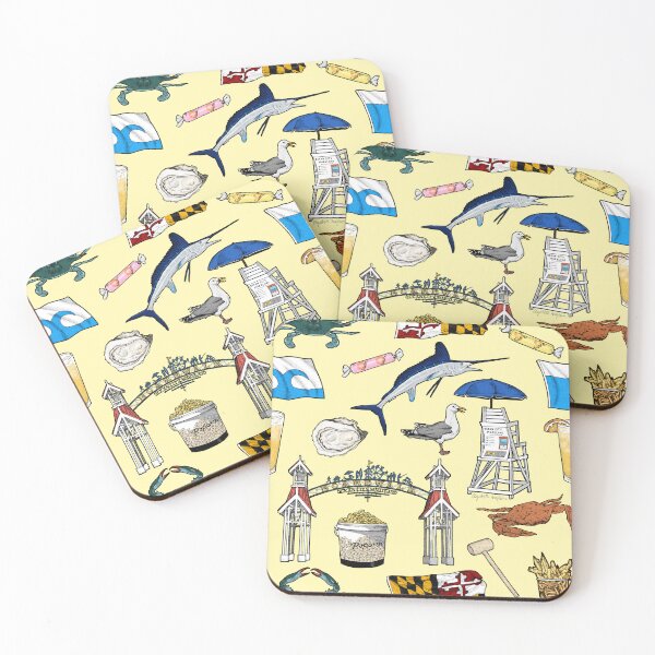 Item preview, Ocean City Maryland Pattern - Yellow designed and sold by Elizabeth Weglein.