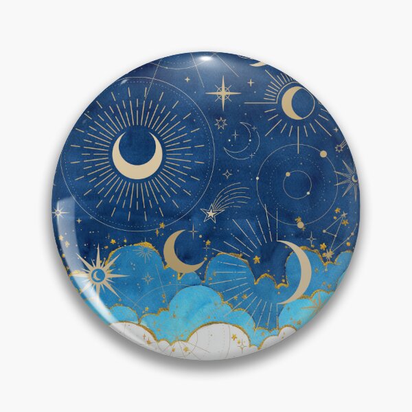 Item preview, Whimsigoth Clouds Sun Stars Crescent Moon Witchy designed and sold by WildWoodlandWitch.
