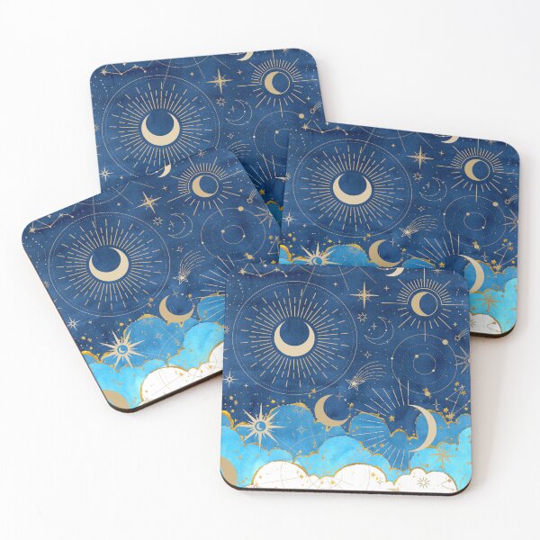 Item preview, Whimsigoth Clouds Sun Stars Crescent Moon Witchy designed and sold by WildWoodlandWitch.