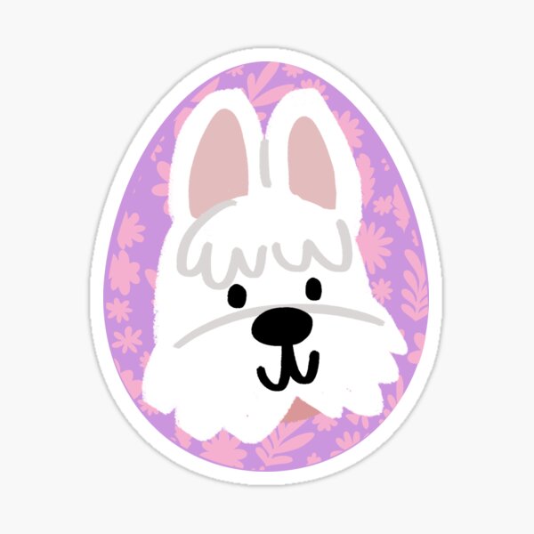 Item preview, Cute Easter Westie Egg designed and sold by ElixirCraft.