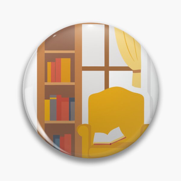Item preview, Yellow Armchair with Open Book in Front of Wooden Bookshelf designed and sold by Creative88Art.