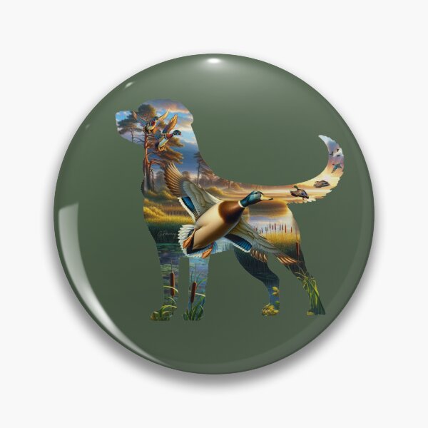 Item preview, Labrador Retriever Silhouette with Flying Mallards and Wood Ducks designed and sold by LifeCrush.