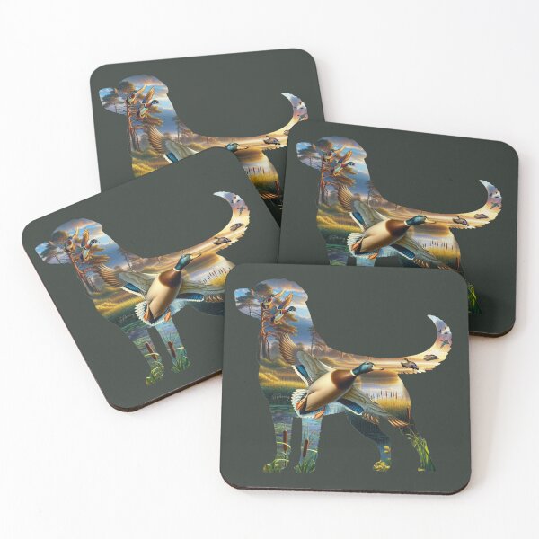 Item preview, Labrador Retriever Silhouette with Flying Mallards and Wood Ducks designed and sold by LifeCrush.