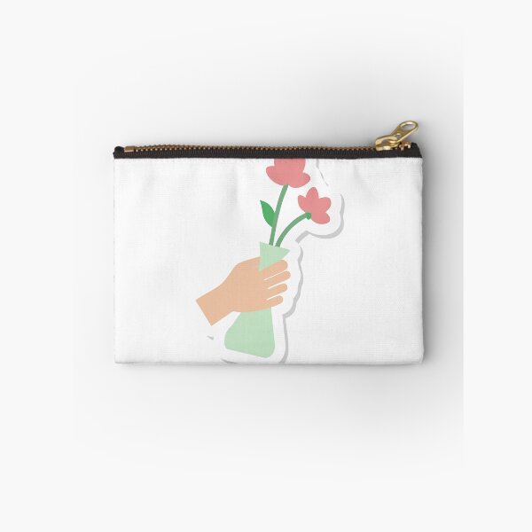 Item preview, Minimalistic Illustration of Hand Holding Vase with Pink Flowers designed and sold by Creative88Art.