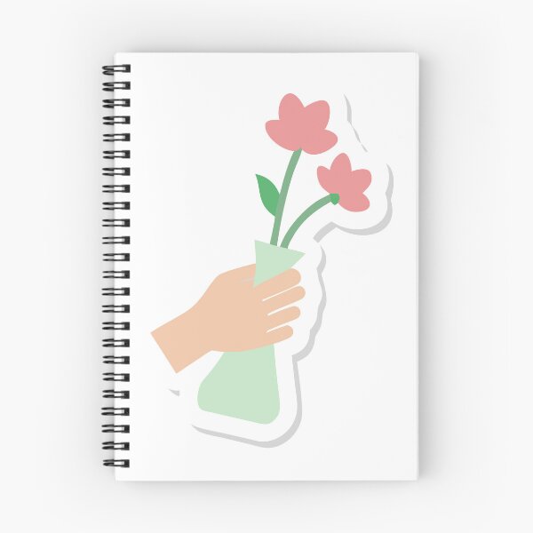 Item preview, Minimalistic Illustration of Hand Holding Vase with Pink Flowers designed and sold by Creative88Art.