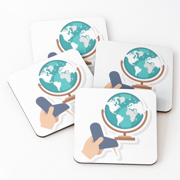 Item preview, Illustration of Globe on Stand with Hand Holding a Glue Gun designed and sold by Creative88Art.