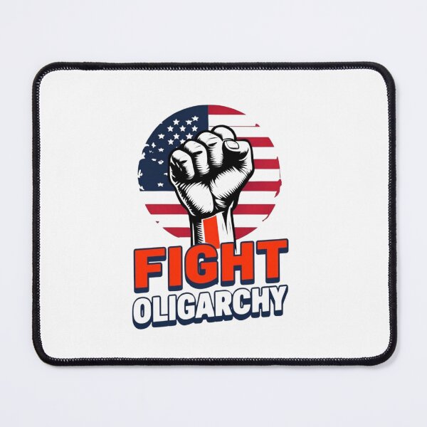 Item preview, Stylized Clenched Fist Against American Flag – Stand Against Oligarchy & Fight for Justice designed and sold by Colorful-Garden.