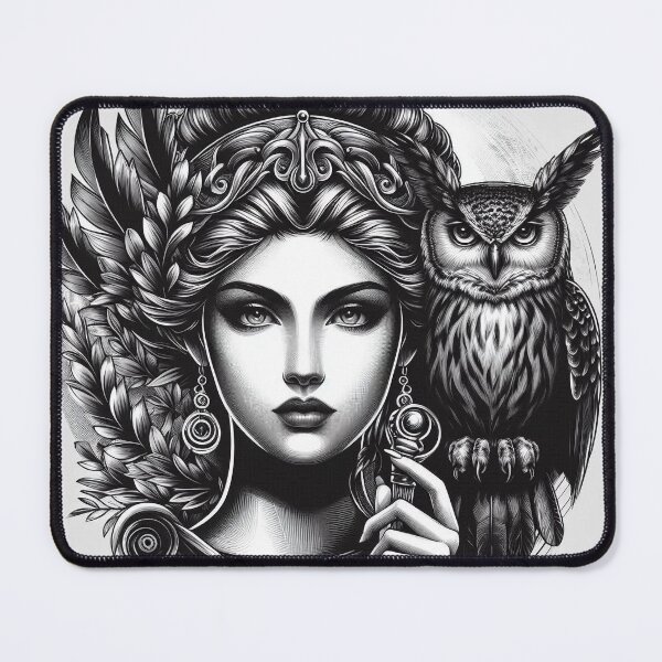 Item preview, Athena & the Owl – Urban Cartoon Mythology designed and sold by Roberta Calabrese.