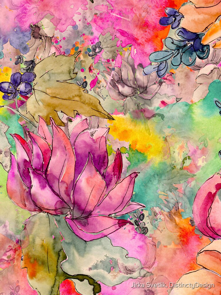 Aperçu 4 sur 4. Coque iPhone avec l'œuvre Jardin floral aquarelle créée et vendue par jirkas.