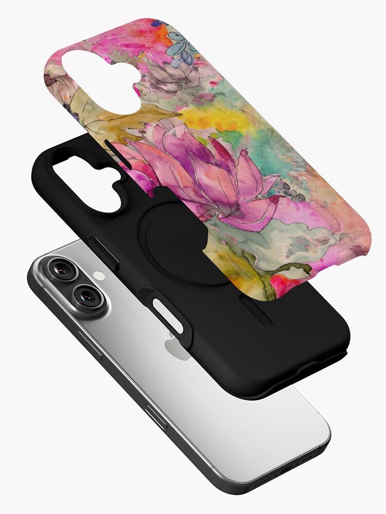 Aperçu 2 sur 4. Coque iPhone avec l'œuvre Jardin floral aquarelle créée et vendue par jirkas.