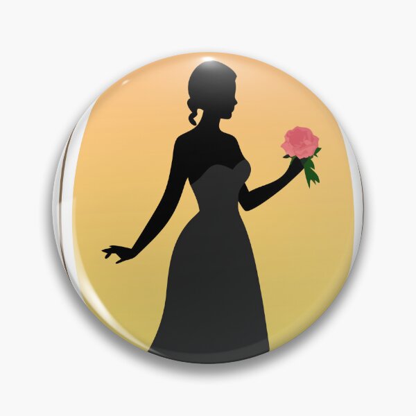 Item preview, Silhouette of a Woman Holding a Pink Rose Against Gradient Background designed and sold by Creative88Art.