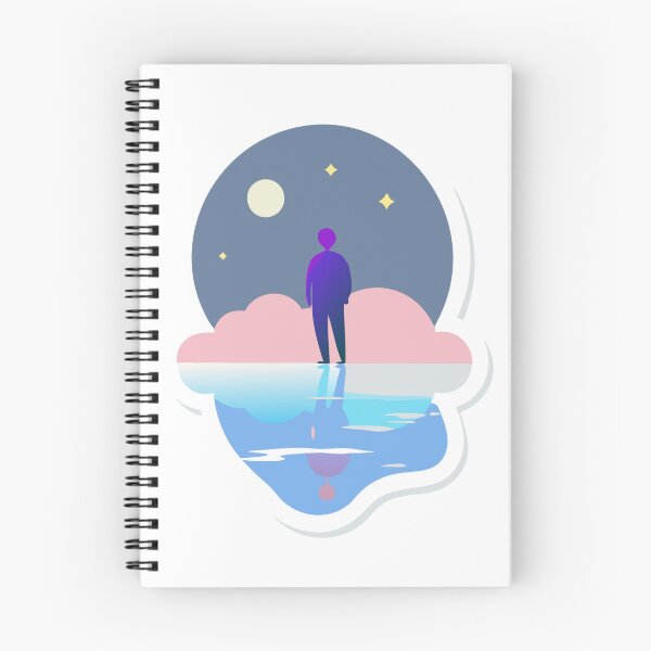 Item preview, Abstract Silhouette of a Person on Reflective Surface Under Night Sky designed and sold by Creative88Art.